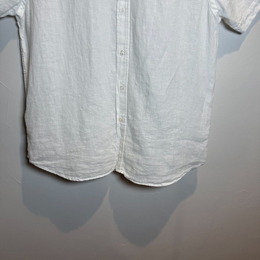 Porter and Ash White Linen Shirt Men's Size Large Beachy Neutral Casual Classic - Picture 4 of 16